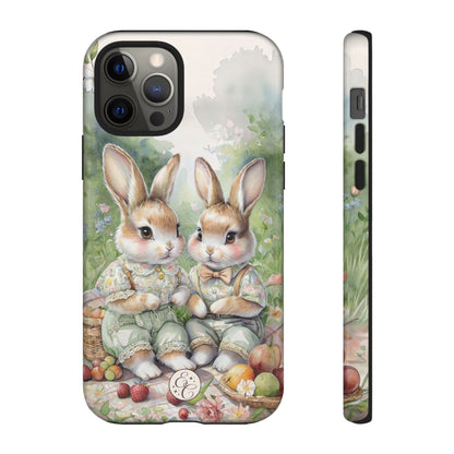Vintage Bunny Picnic Tough Phone Case