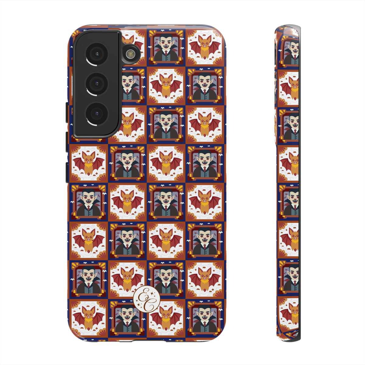 Dracula & Bat Pattern Halloween Phone Case