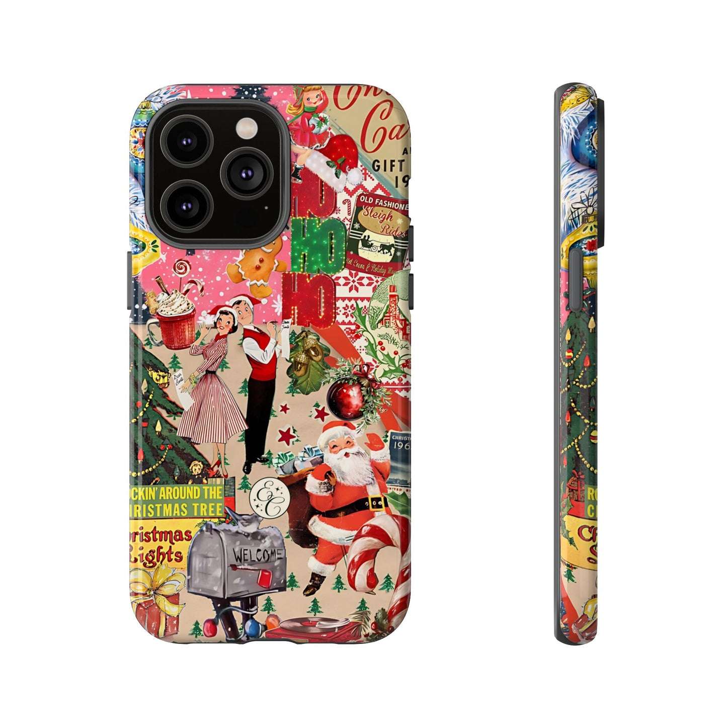 Vintage Christmas Collage Tough Phone Case