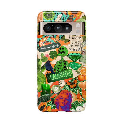 Green and Orange Collage Tough Phone Case