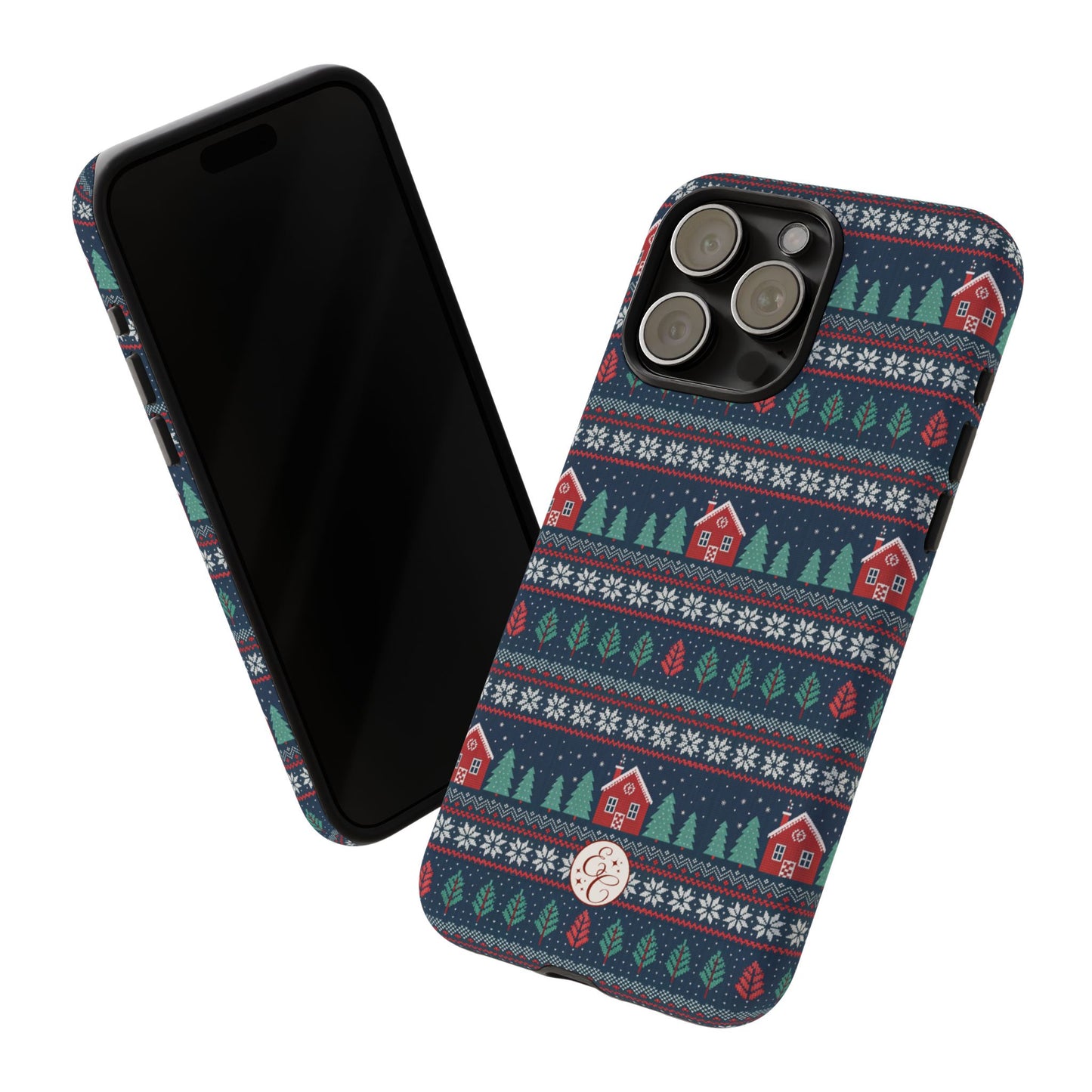 Winter Cottage Pattern Tough Phone Case