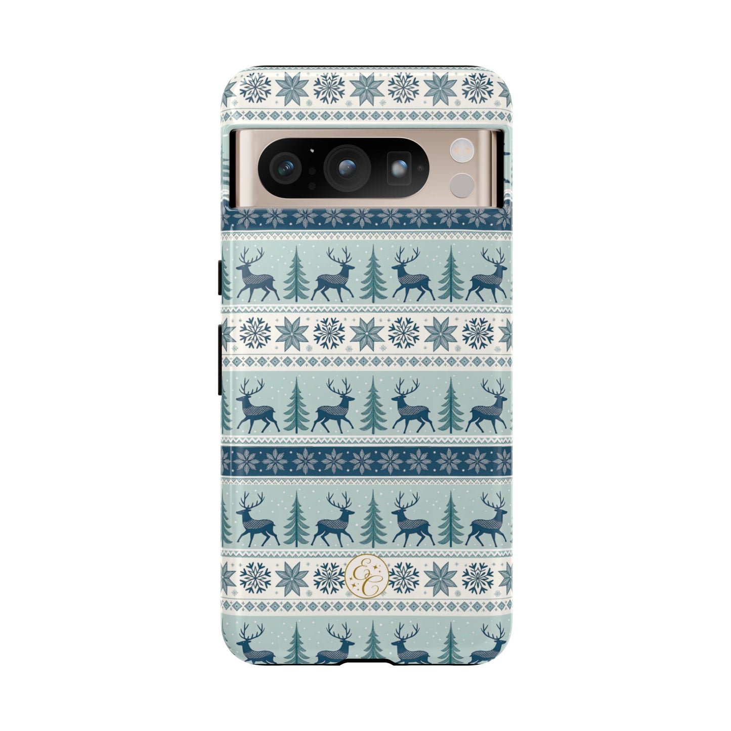 Blue Winter Reindeer Tough Phone Case