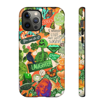 Green and Orange Collage Tough Phone Case