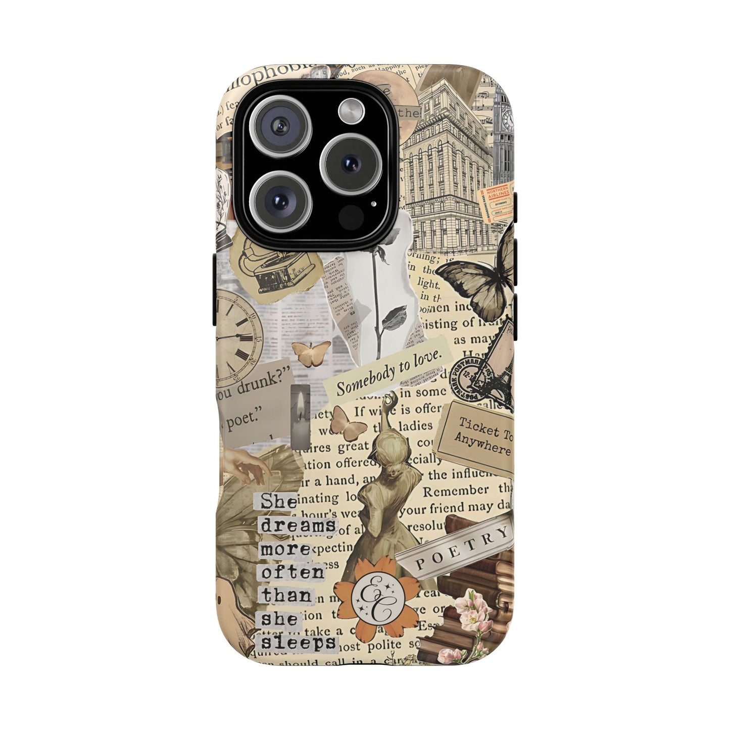 Library Romance Collage Tough Phone Cases