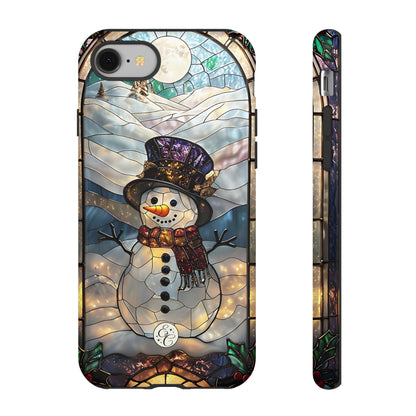 Snowman Stained Glass Tough Phone Case