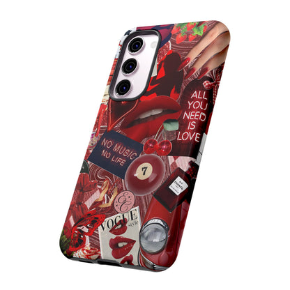 Red Aesthetic Collage Tough Phone Case