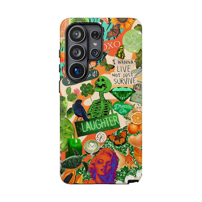 Green and Orange Collage Tough Phone Case