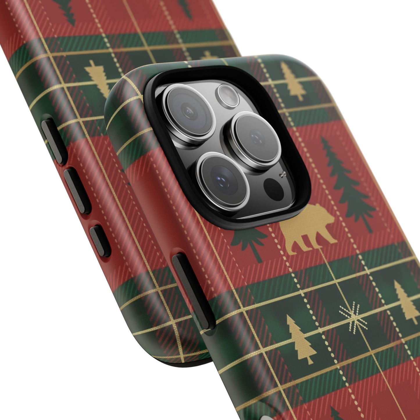 Christmas Bear Plaid Tough Phone Case