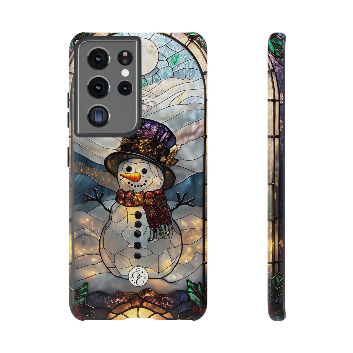 Snowman Stained Glass Tough Phone Case