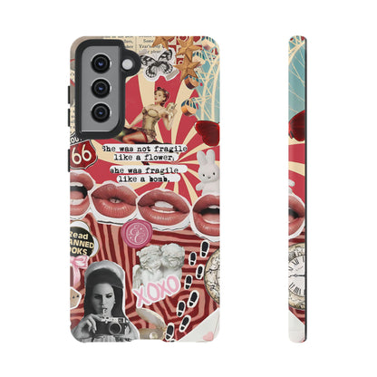 Feminine Aesthetic Retro Collage Tough Phone Case