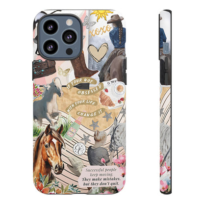 Equestrian Cowgirl Collage Tough Phone Case