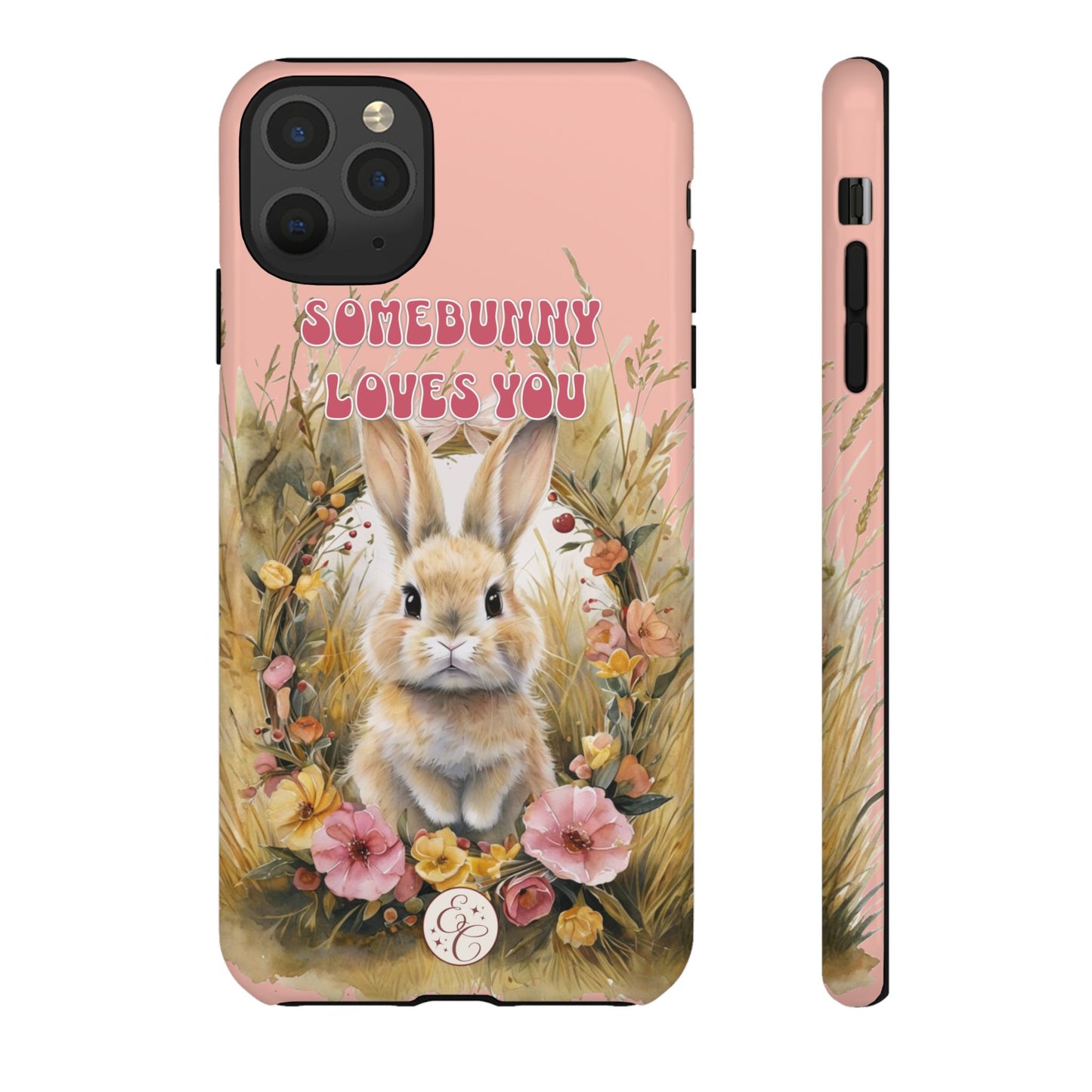 Somebunny Loves You Tough Phone Case - Peach