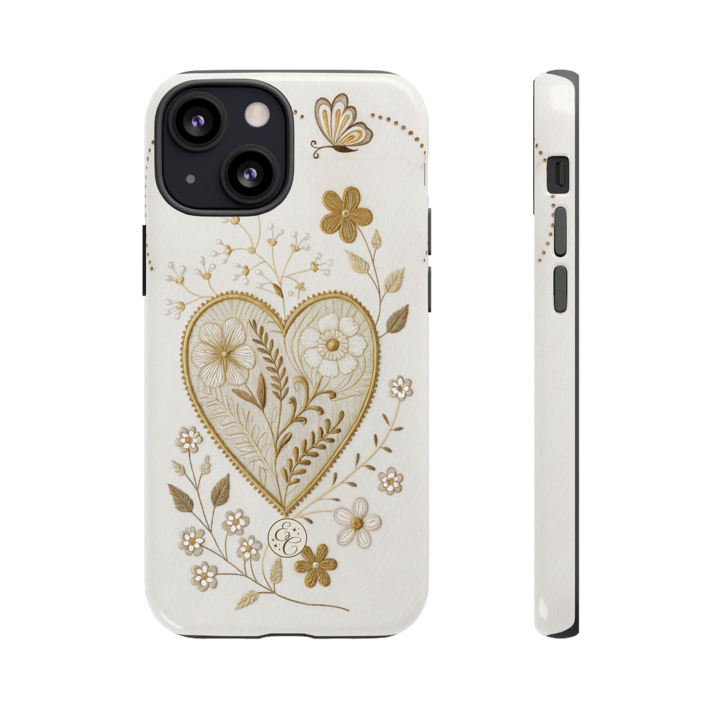 Floral Heart Design Tough Phone Case
