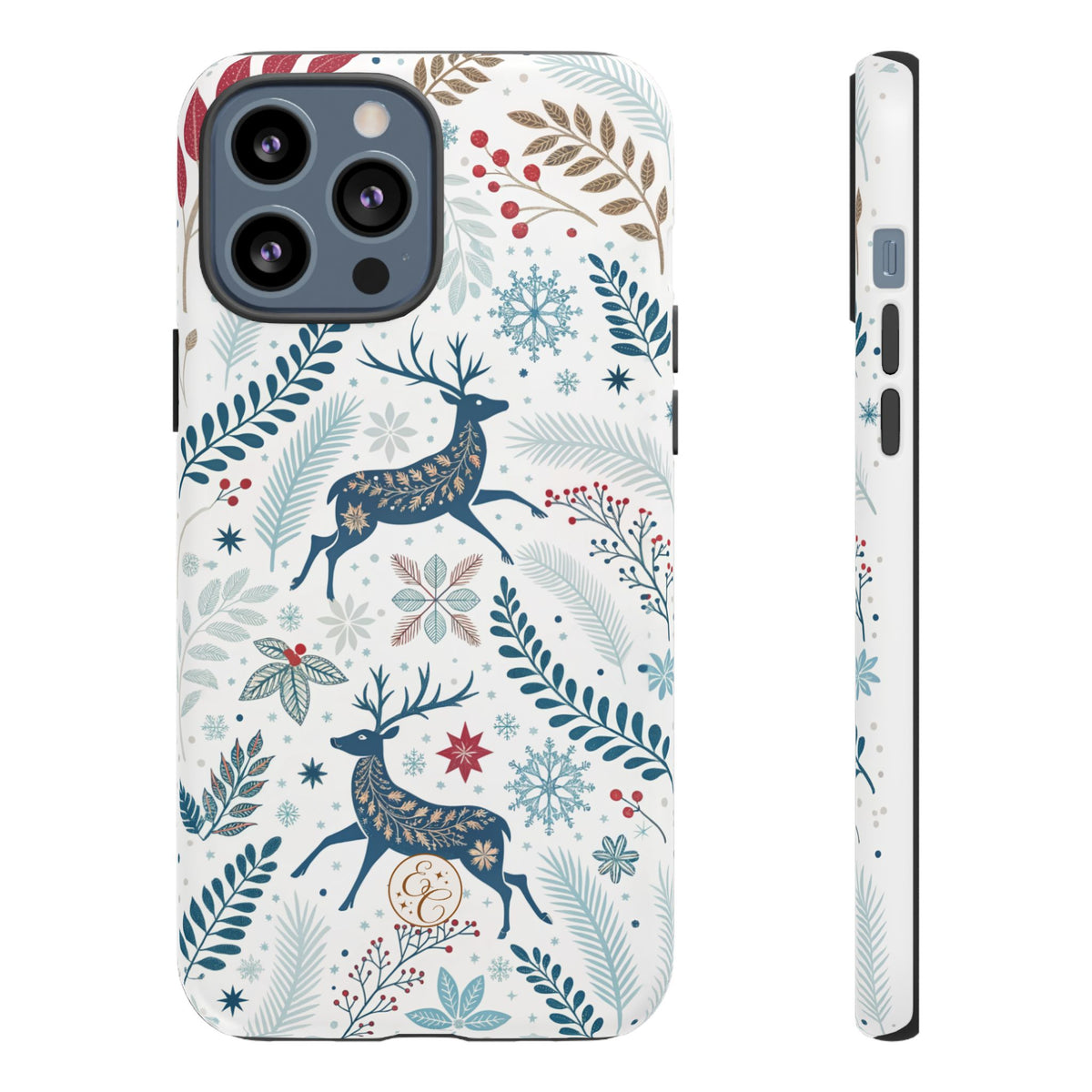 Blue Winter Deer Phone Case