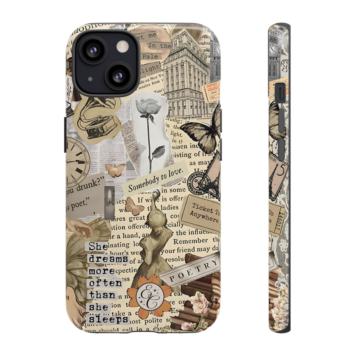 Library Romance Collage Tough Phone Cases