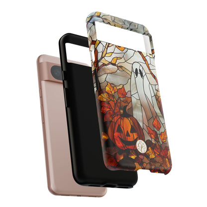 Ghost & Pumpkin Stained Glass Halloween Phone Case