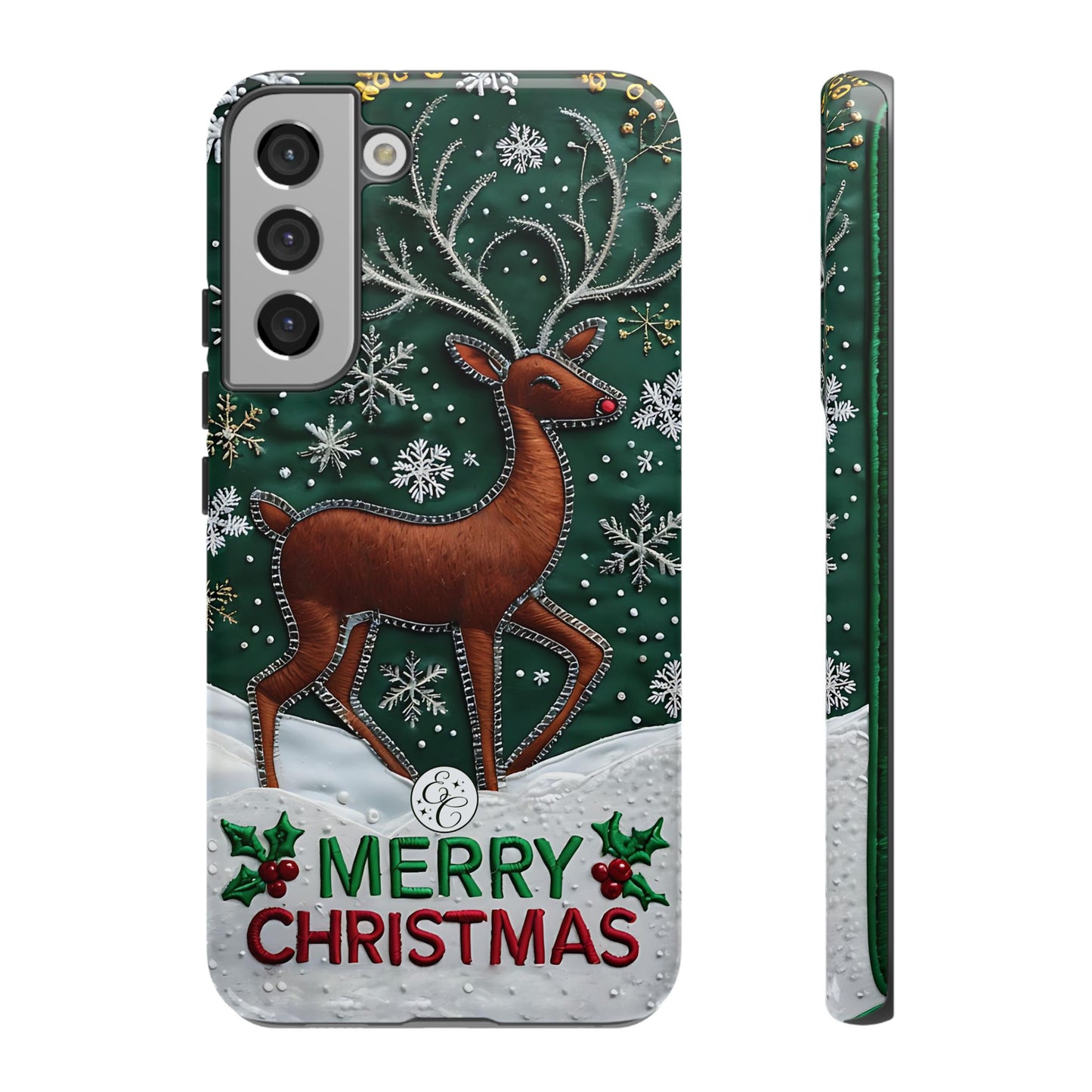 Merry Christmas Reindeer Tough Phone Case