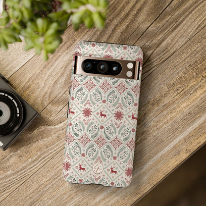 Red Reindeer Christmas Pattern Phone Case