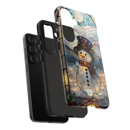 Snowman Stained Glass Tough Phone Case