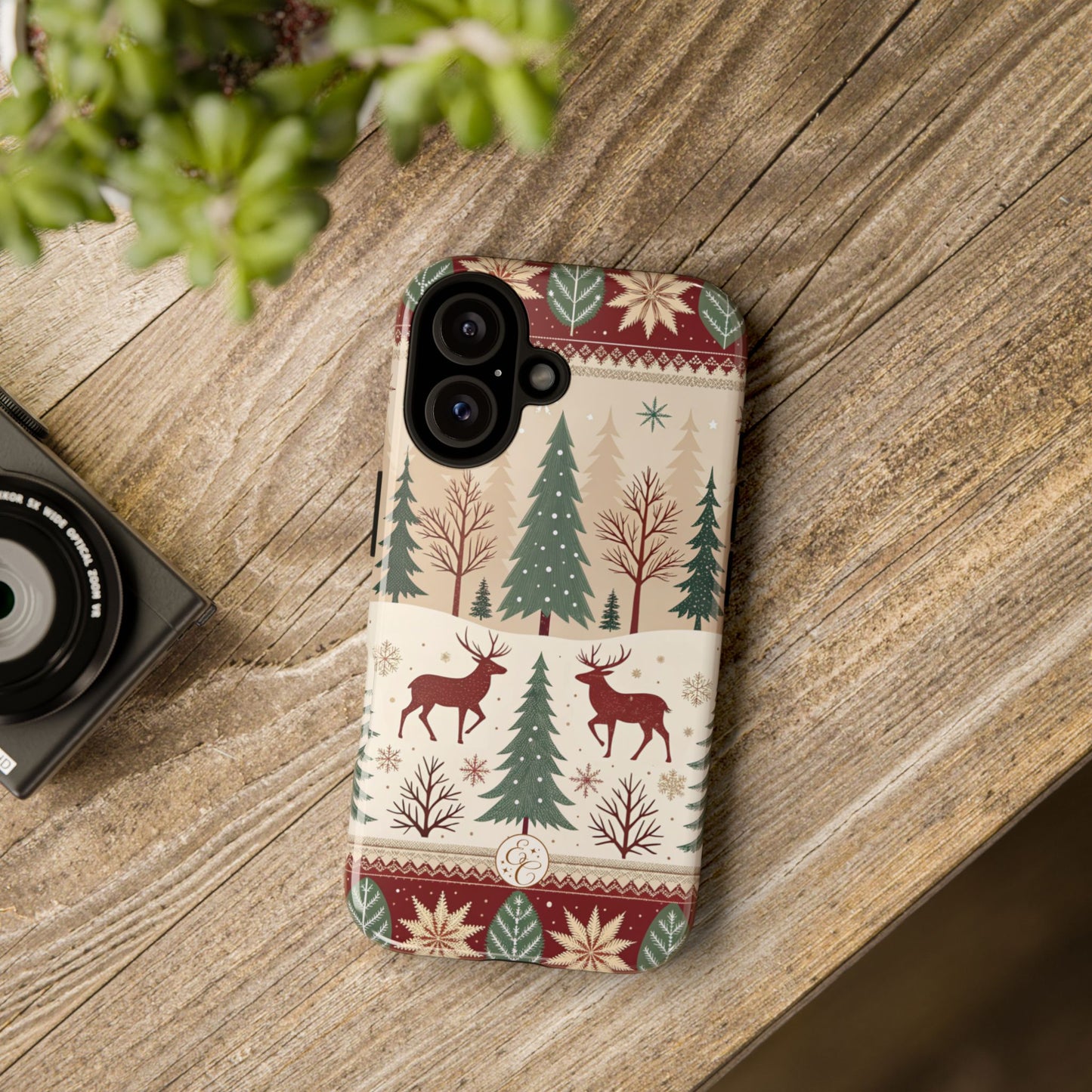 Vintage Christmas Reindeer Tough Phone Case