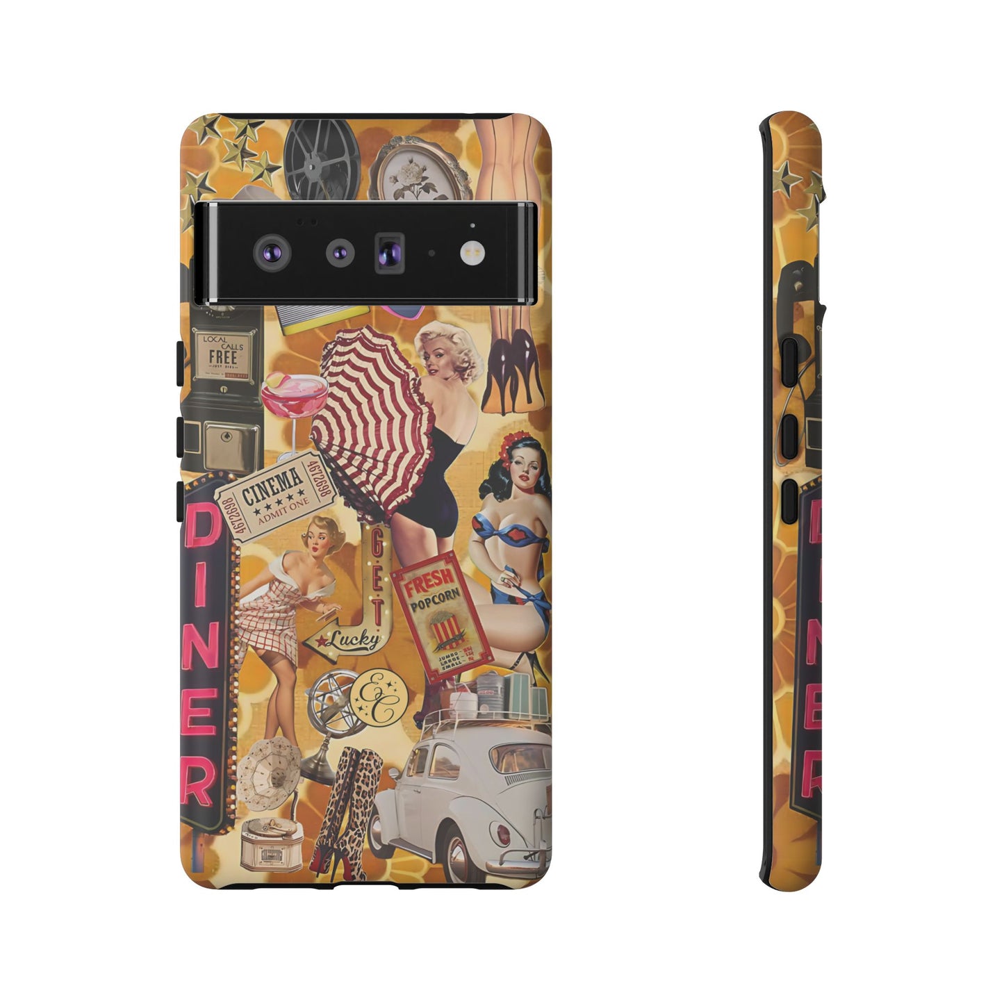 Retro Pin-up Collage Tough Phone Case