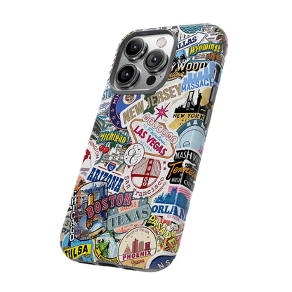 USA Travel Stickers Tough Phone Case