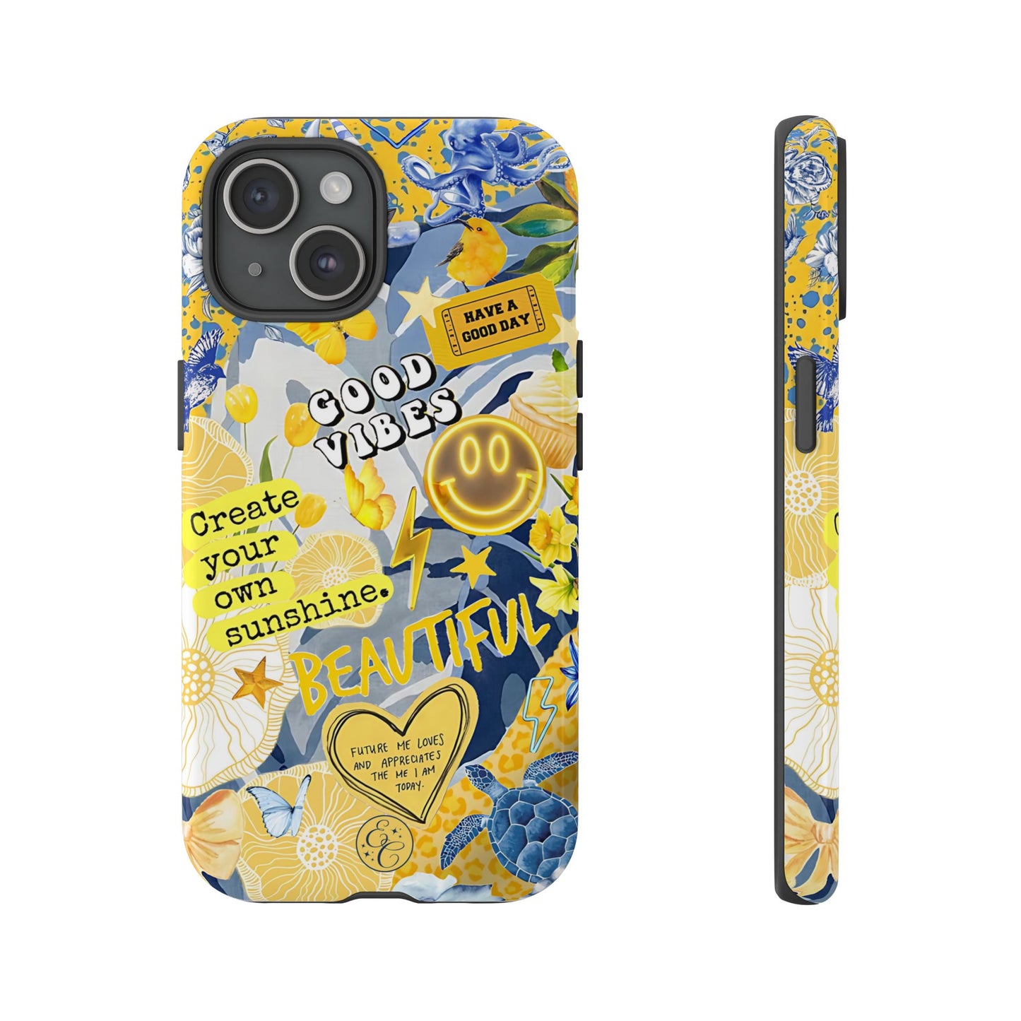 Yellow and Blue Collage Tough Phone Case