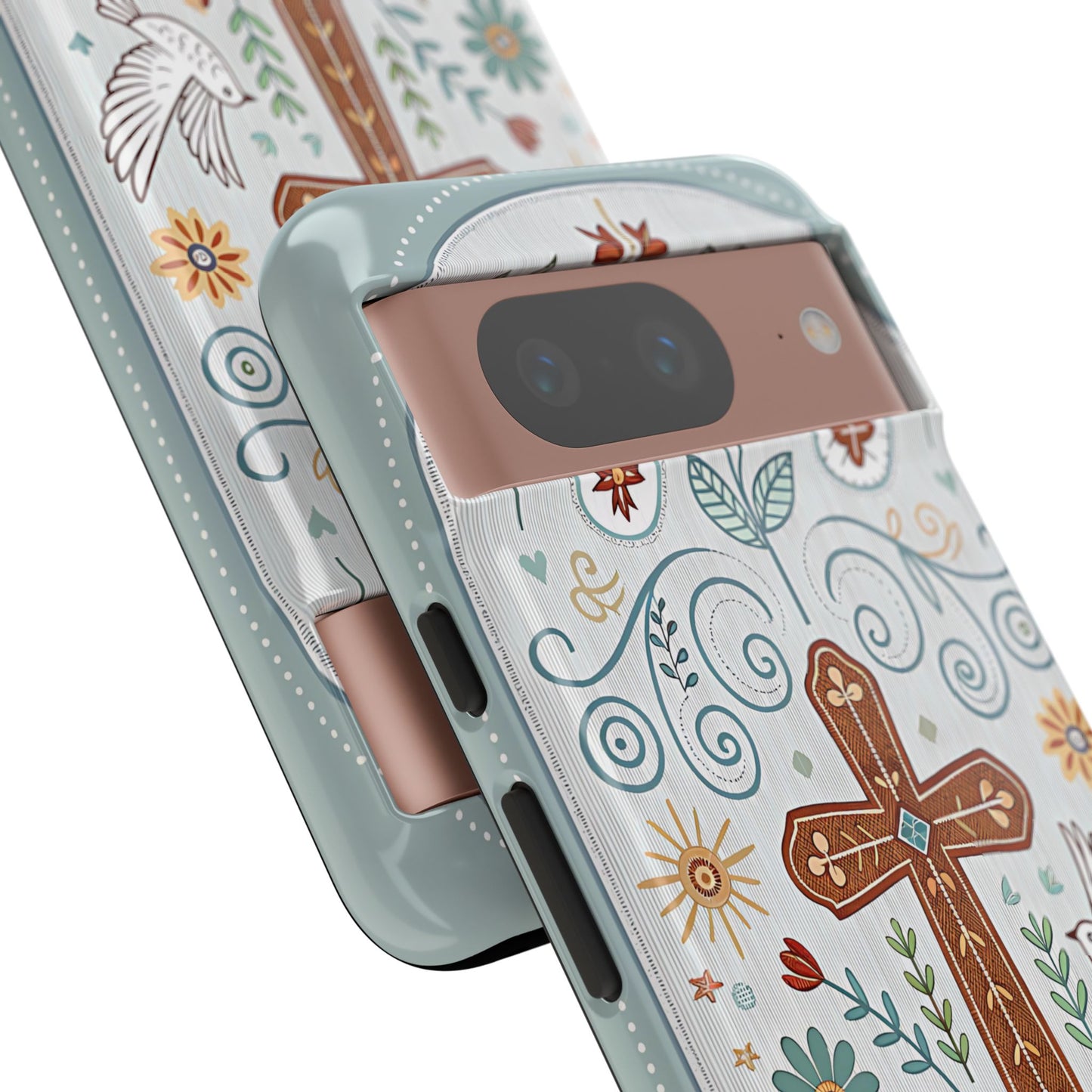 Christian Cross Floral Tough Phone Case