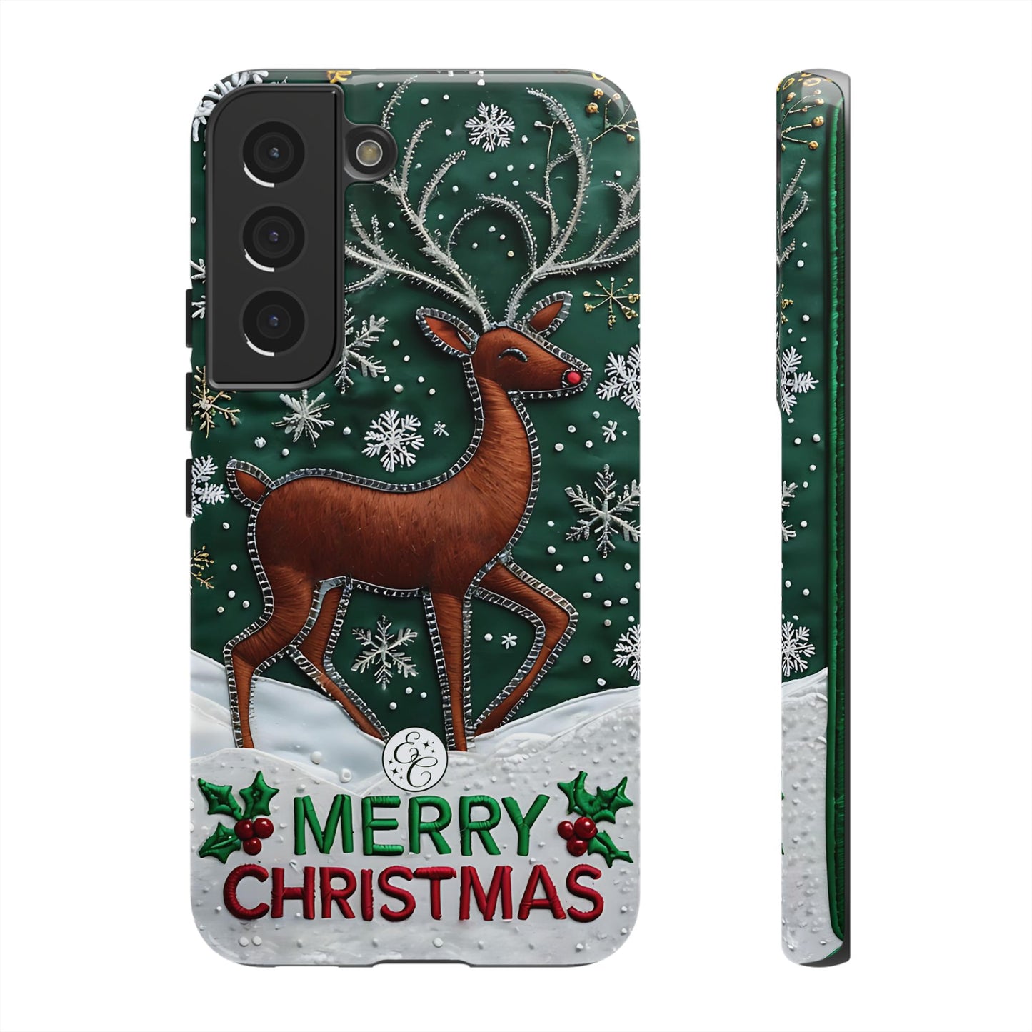 Merry Christmas Reindeer Tough Phone Case