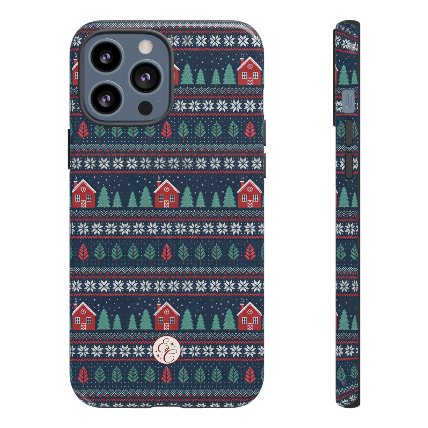 Winter Cottage Pattern Tough Phone Case