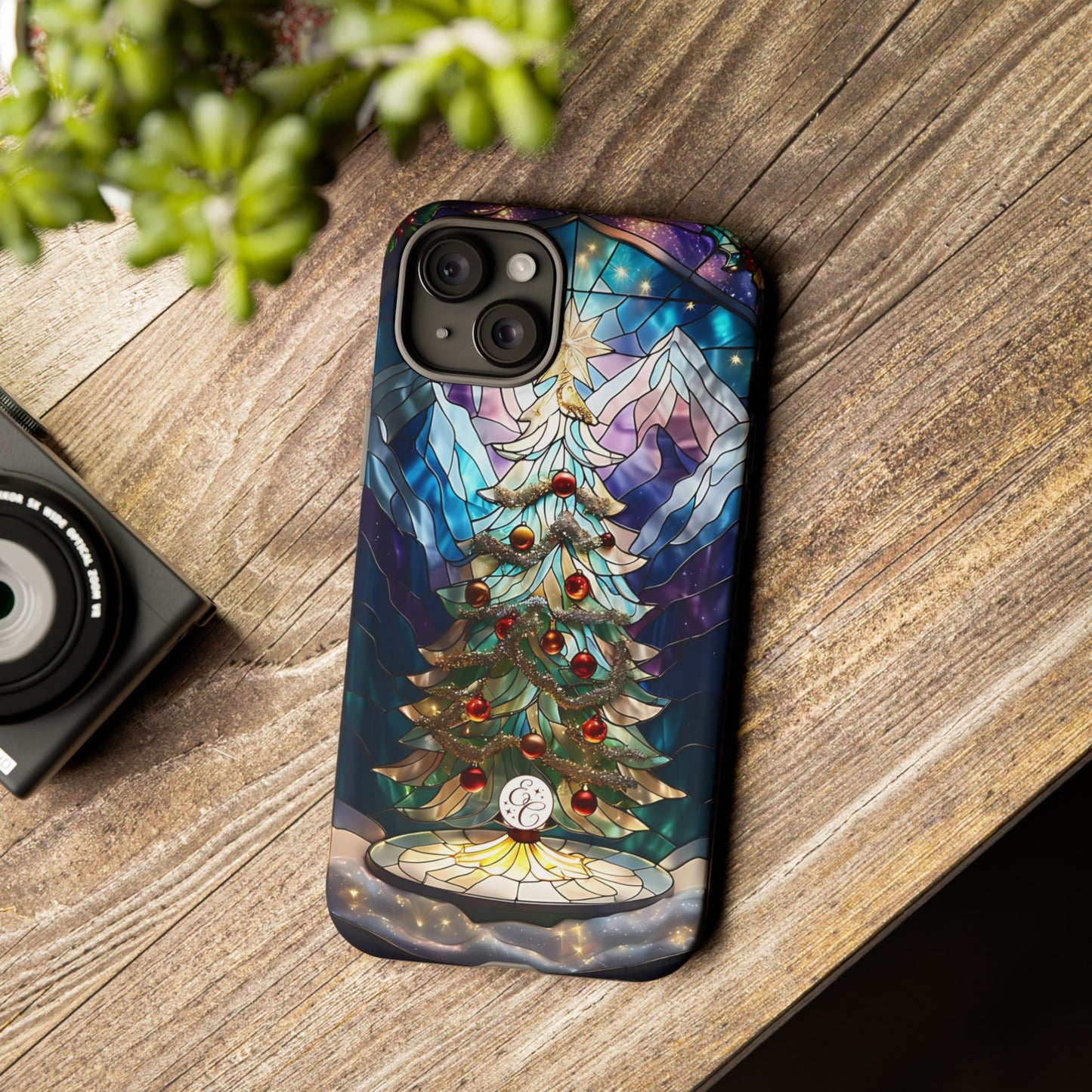 Christmas Tree Stained Glass Tough Phone Case