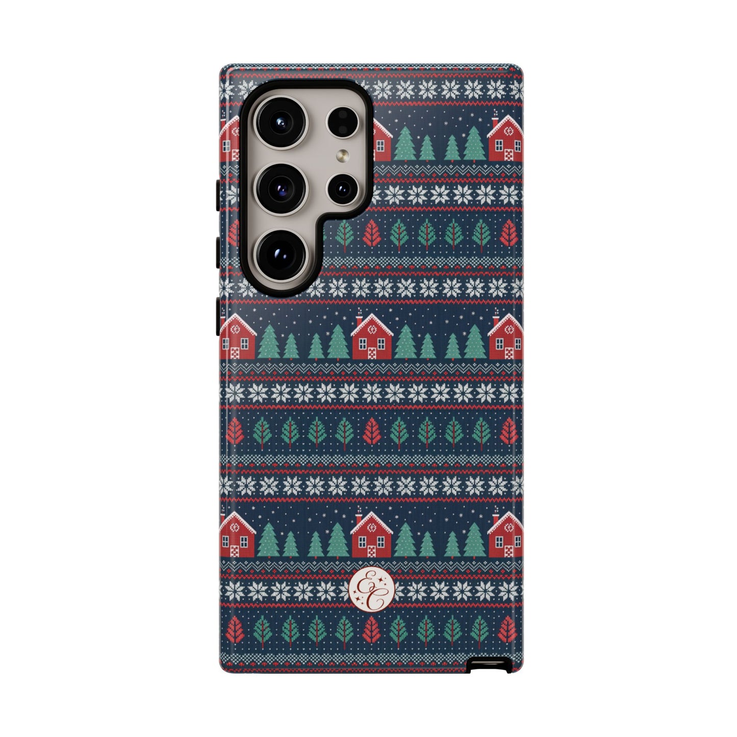 Winter Cottage Pattern Tough Phone Case