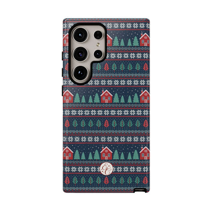 Winter Cottage Pattern Tough Phone Case
