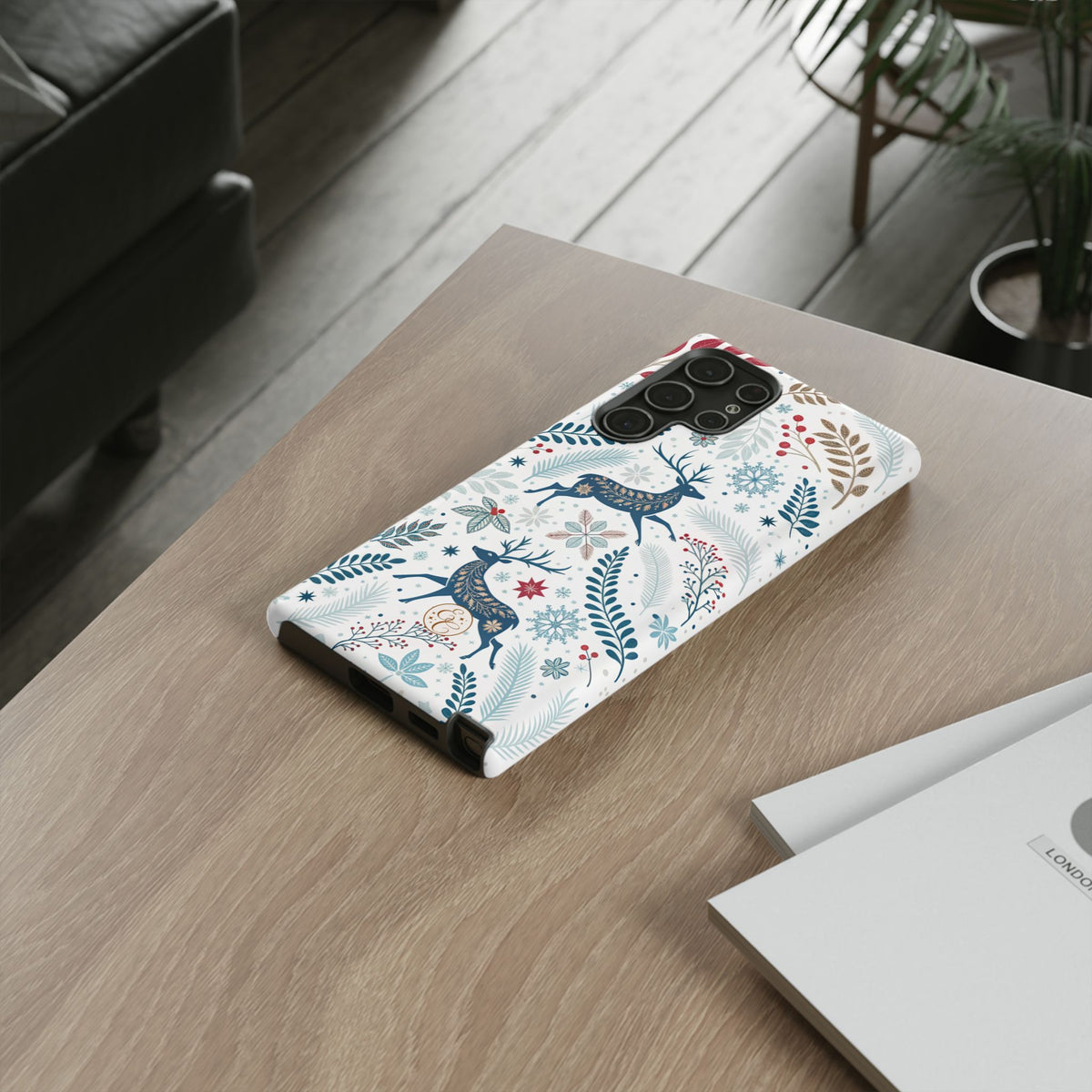 Blue Winter Deer Phone Case