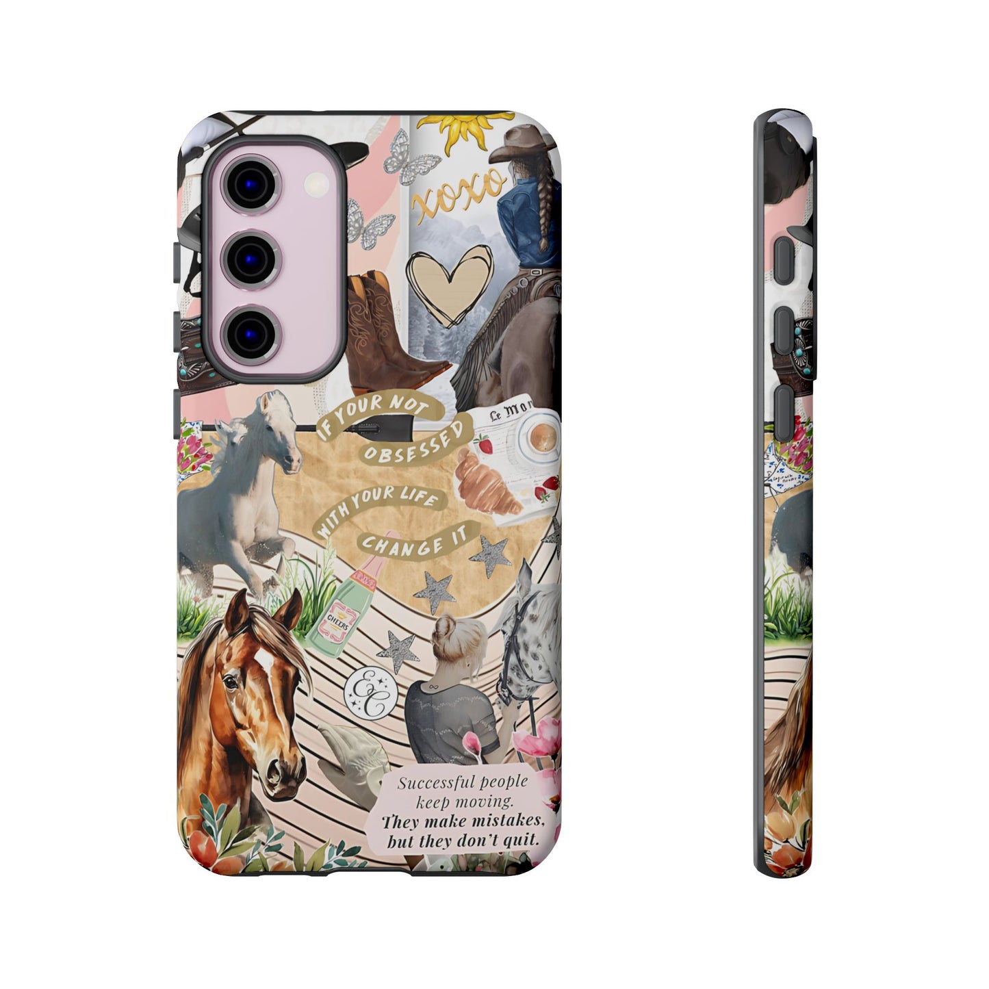 Equestrian Cowgirl Collage Tough Phone Case