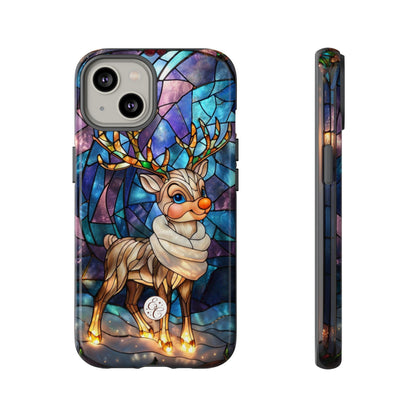 Cute Reindeer Stained Glass Tough Phone Case