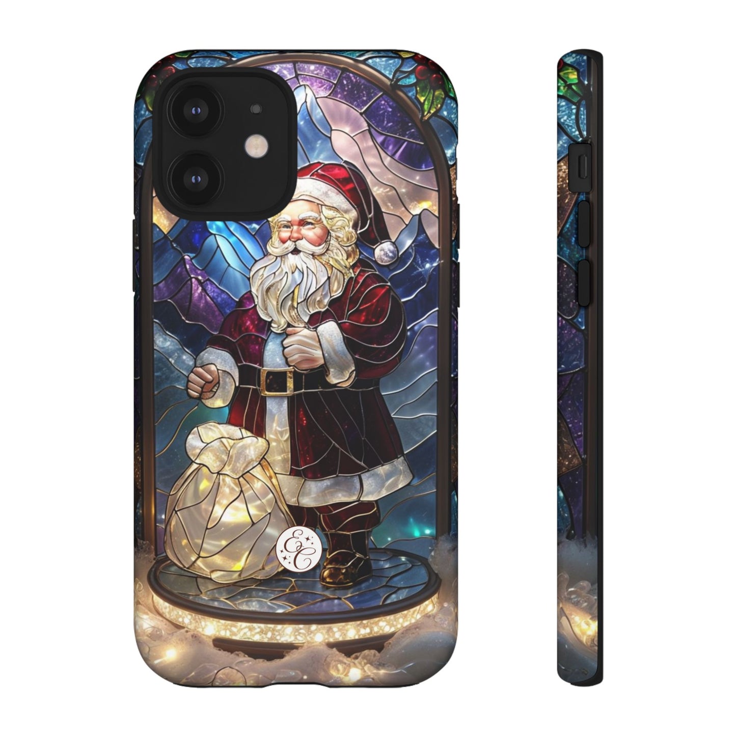 Santa Claus Stained Glass Tough Phone Case