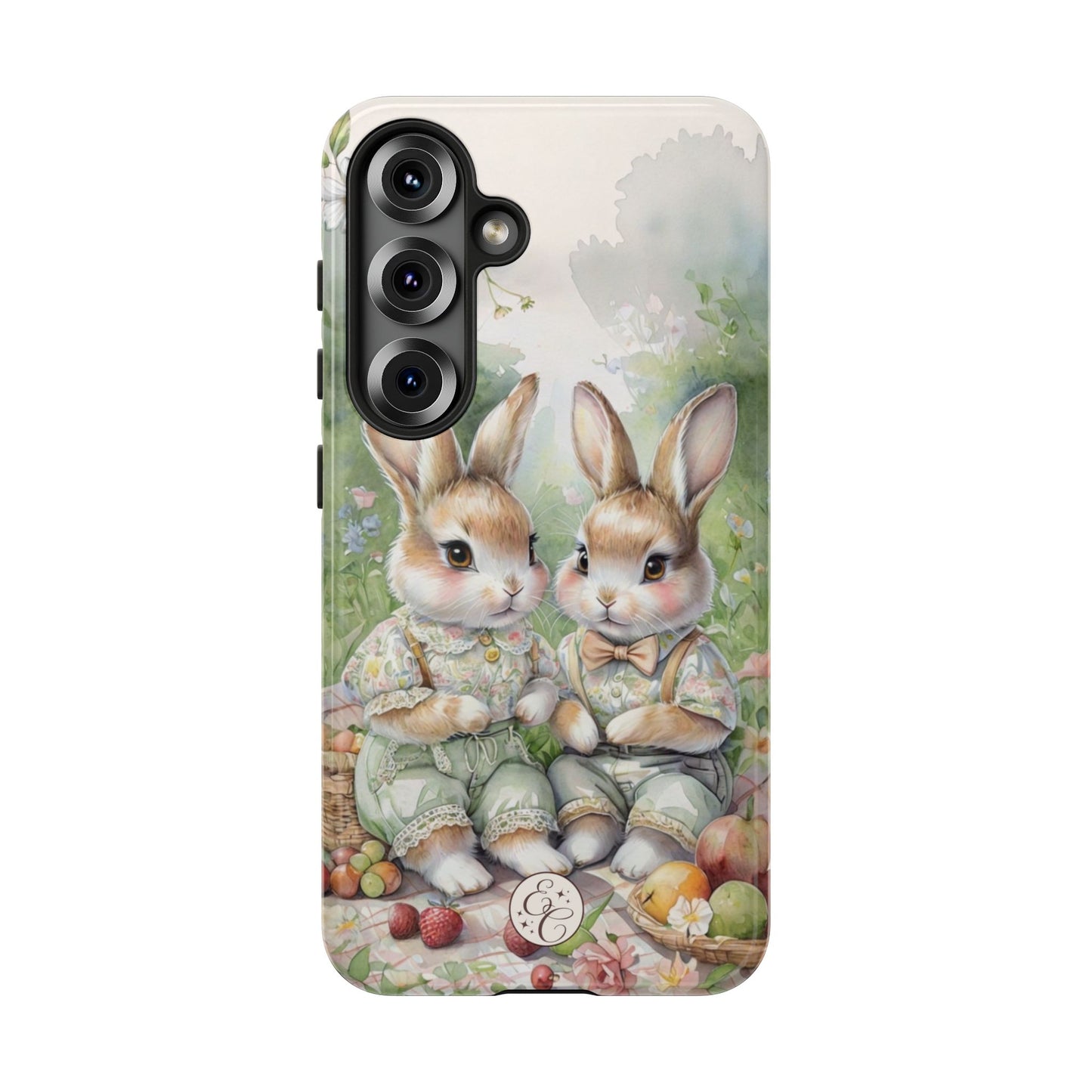 Vintage Bunny Picnic Tough Phone Case