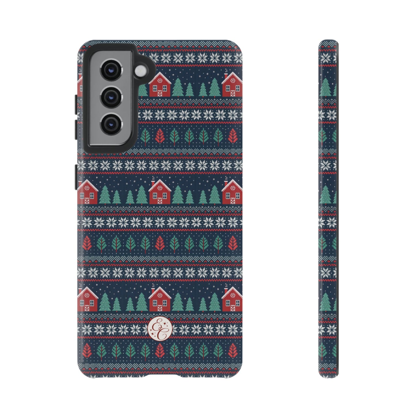 Winter Cottage Pattern Tough Phone Case