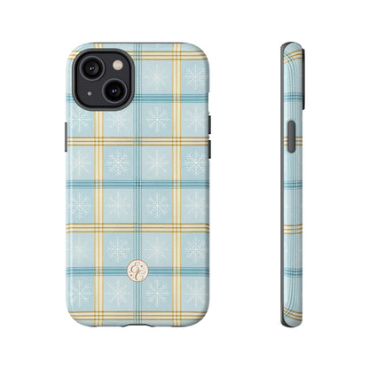 Blue Winter Plaid Tough Phone Case
