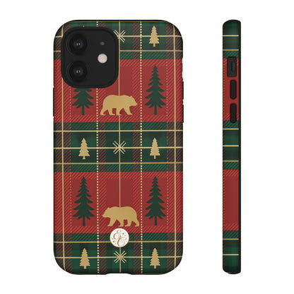 Christmas Bear Plaid Tough Phone Case