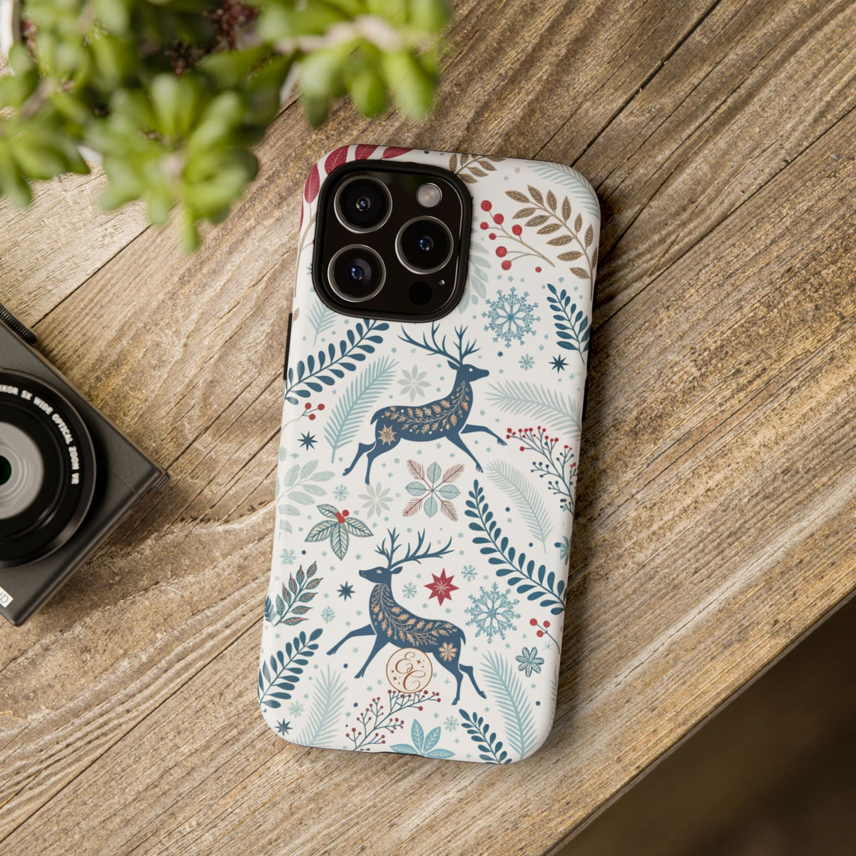 Blue Winter Deer Phone Case