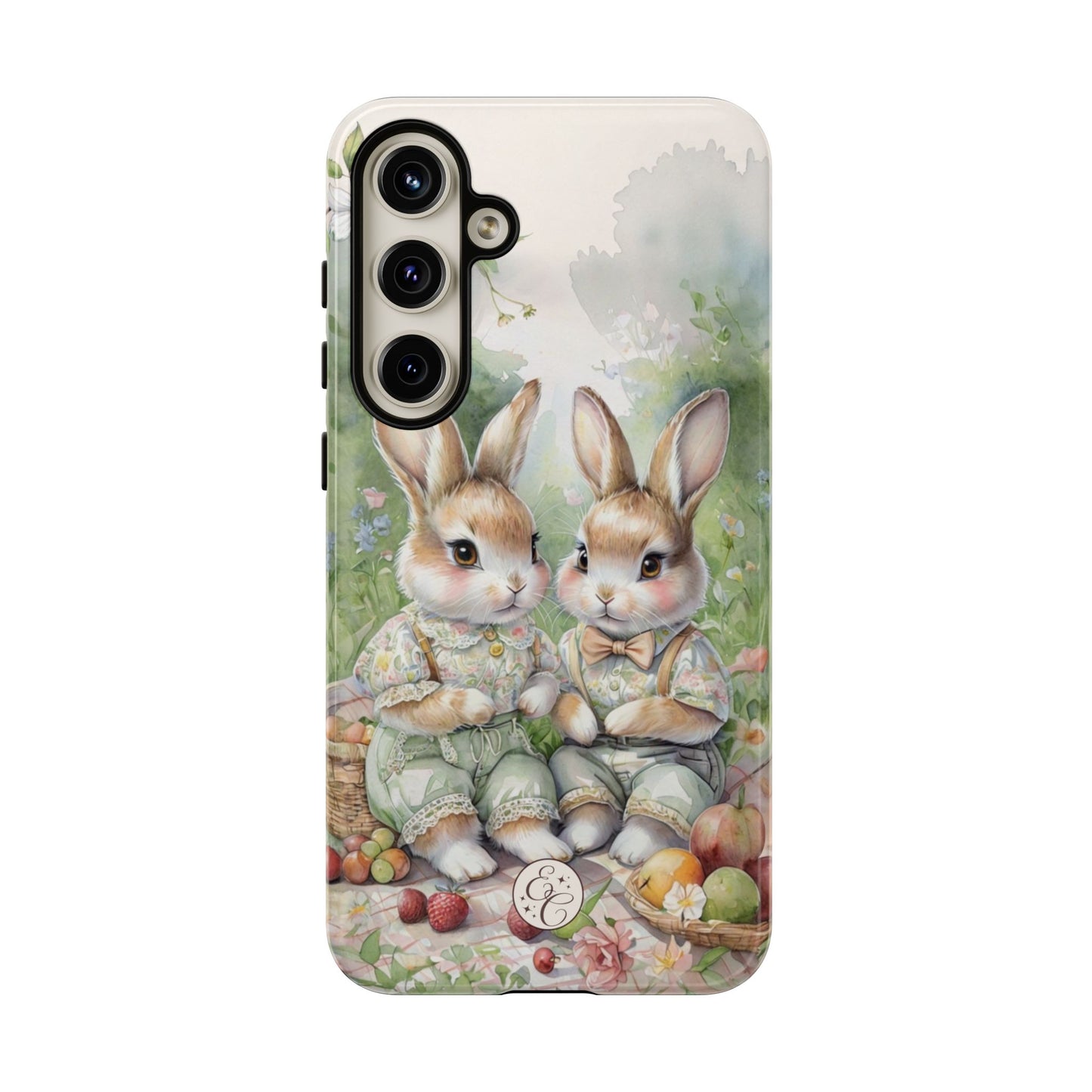 Vintage Bunny Picnic Tough Phone Case