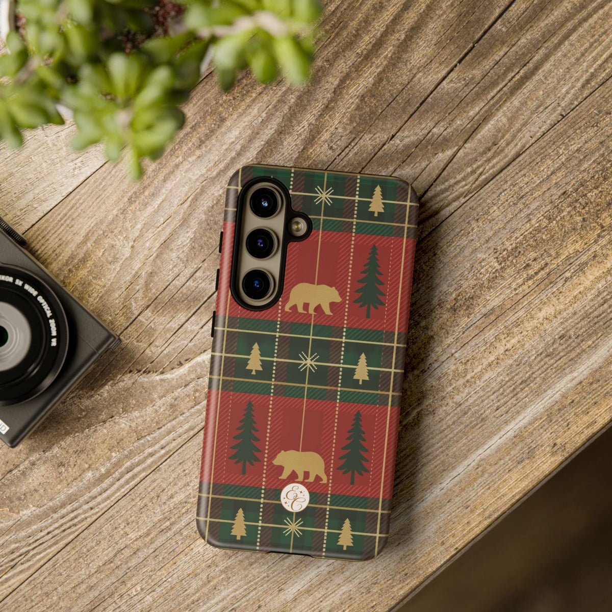 Christmas Bear Plaid Phone Case